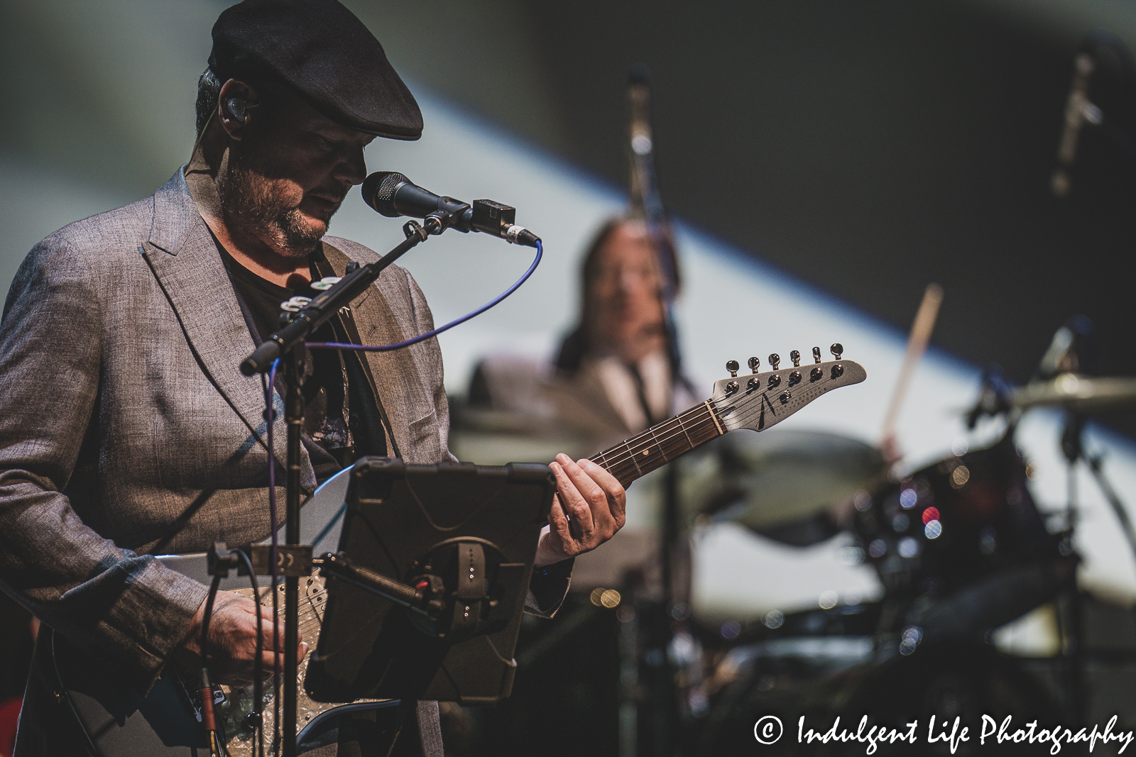 Christopher Cross performing live with drummer Prairie Prince of The Tubes at Kauffman Center for the Performing Arts in downtown Kansas City, MO on March 27, 2022.