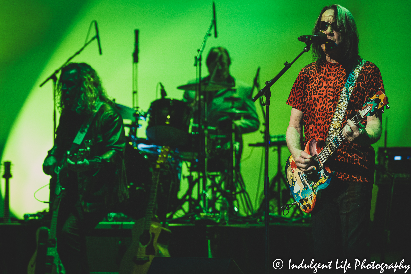 Singer-songwriter and multi-instrumentalist Todd Rundgren performing live in concert with former Chicago lead singer and bass player Jason Scheff and drummer Prairie Prince of The Tubes at Muriel Kauffman Theatre in downtown Kansas City, MO on March 27, 2022.