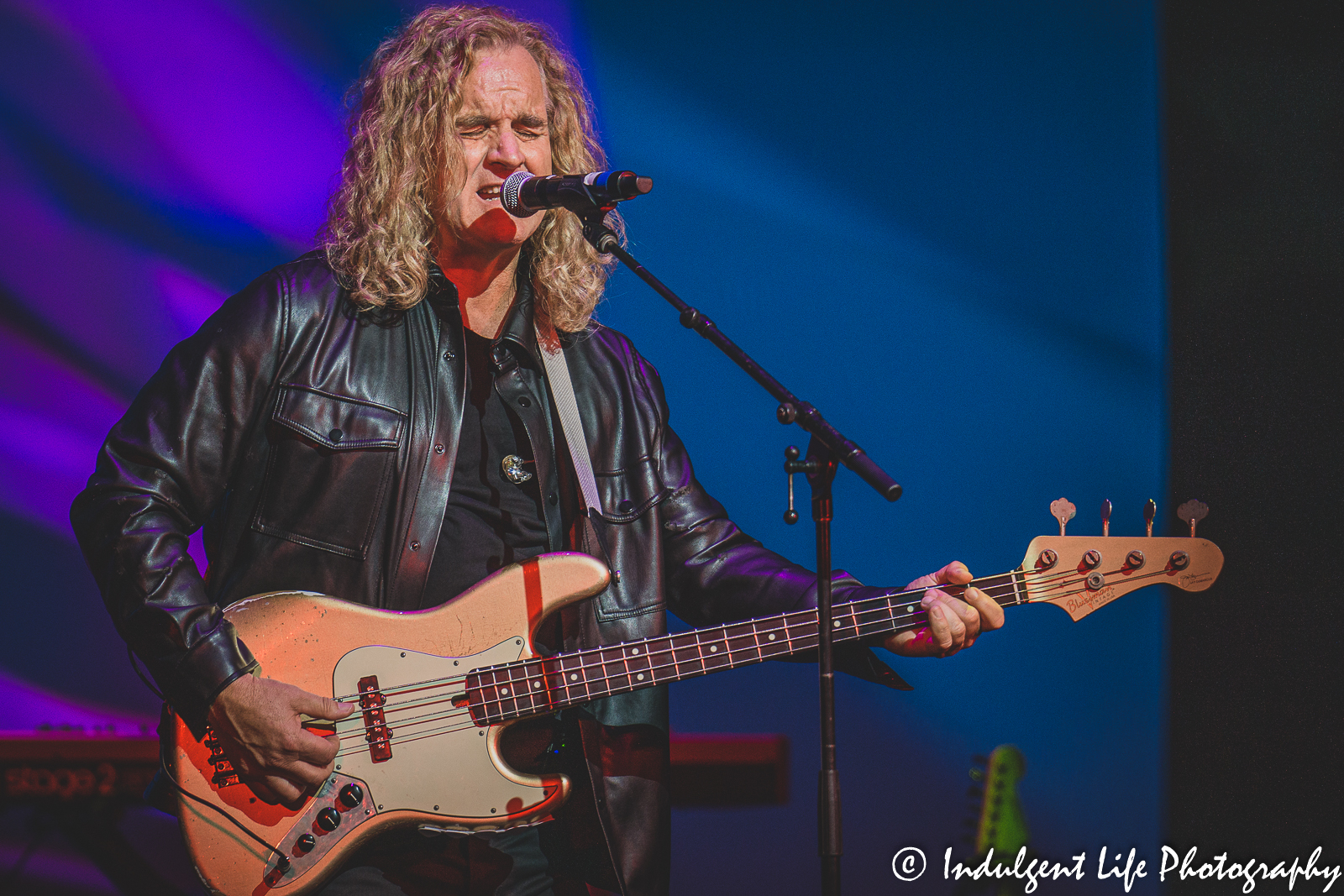 Long-time Chicago frontman and bass guitarist Jason Scheff performing live at Kauffman Center for the Performing Arts in Kansas City, MO on March 27, 2022.