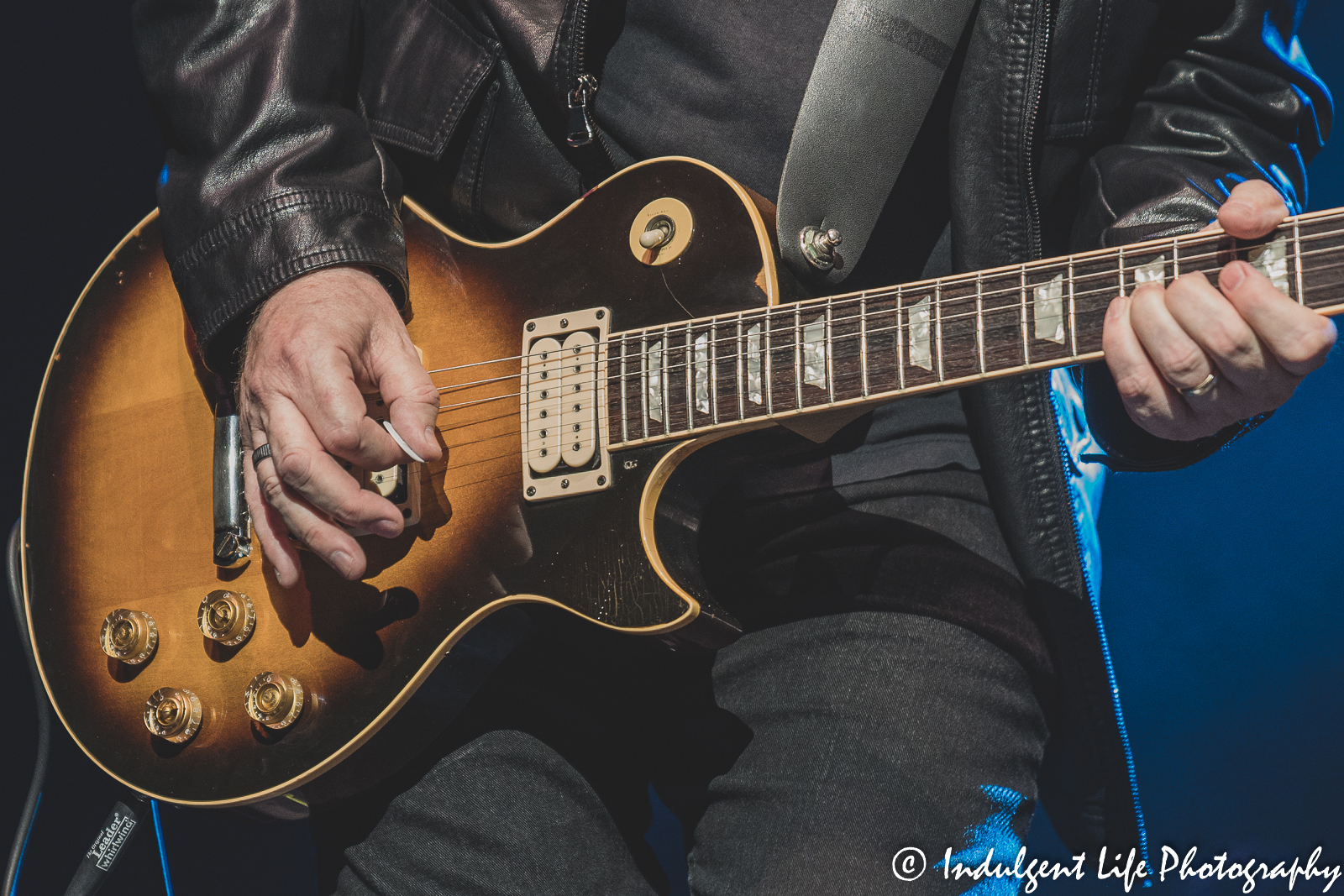 Guitar of Missouri band member Rusty Crewse during a live performance at Ameristar Casino Hotel Kansas City on April 9, 2022.
