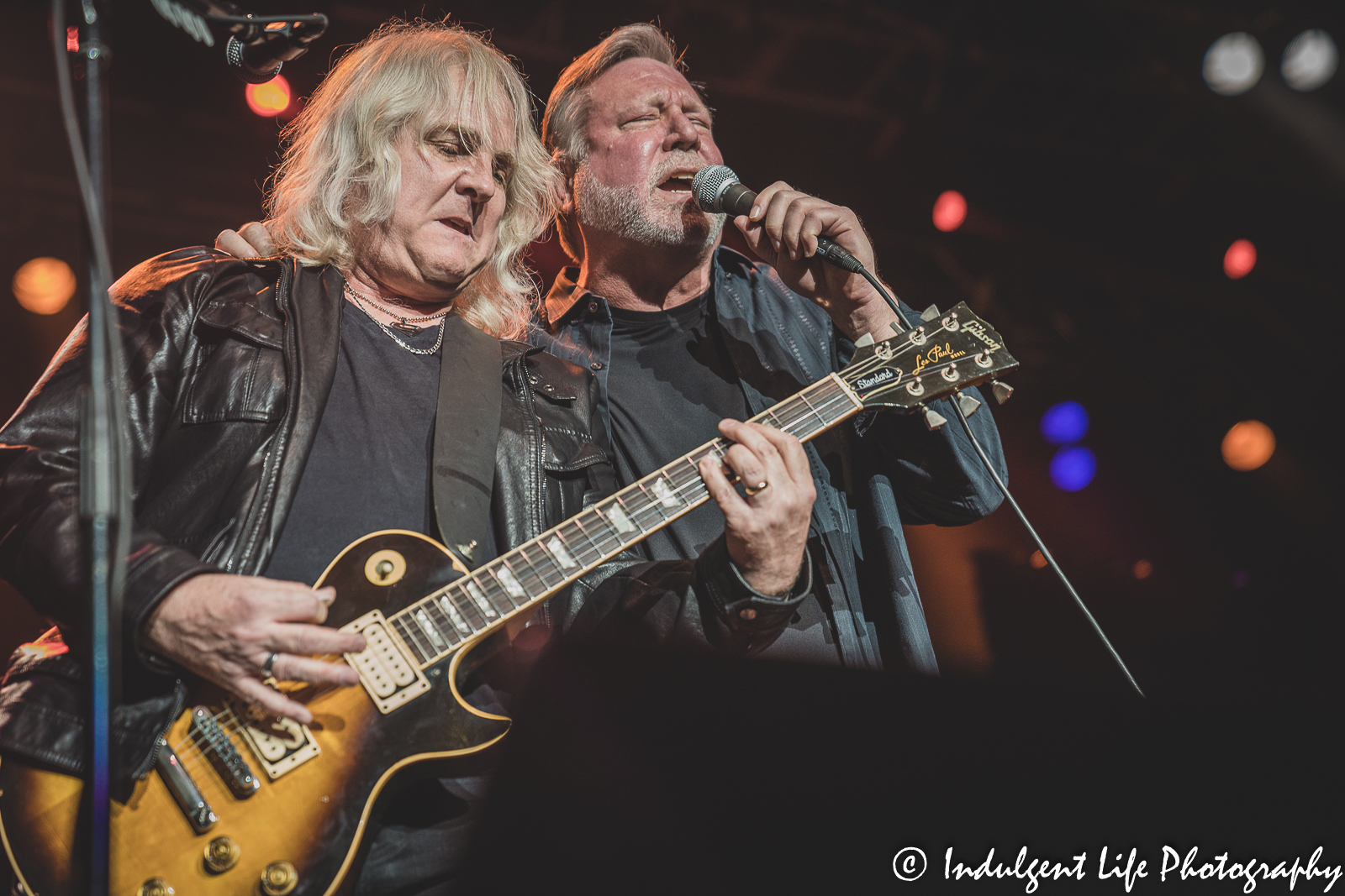 Missouri guitarist Rusty Crewse and lead singer Stephen Campbell performing together at Star Pavilion inside of Ameristar Casino in Kansas City, MO on April 9, 2022.