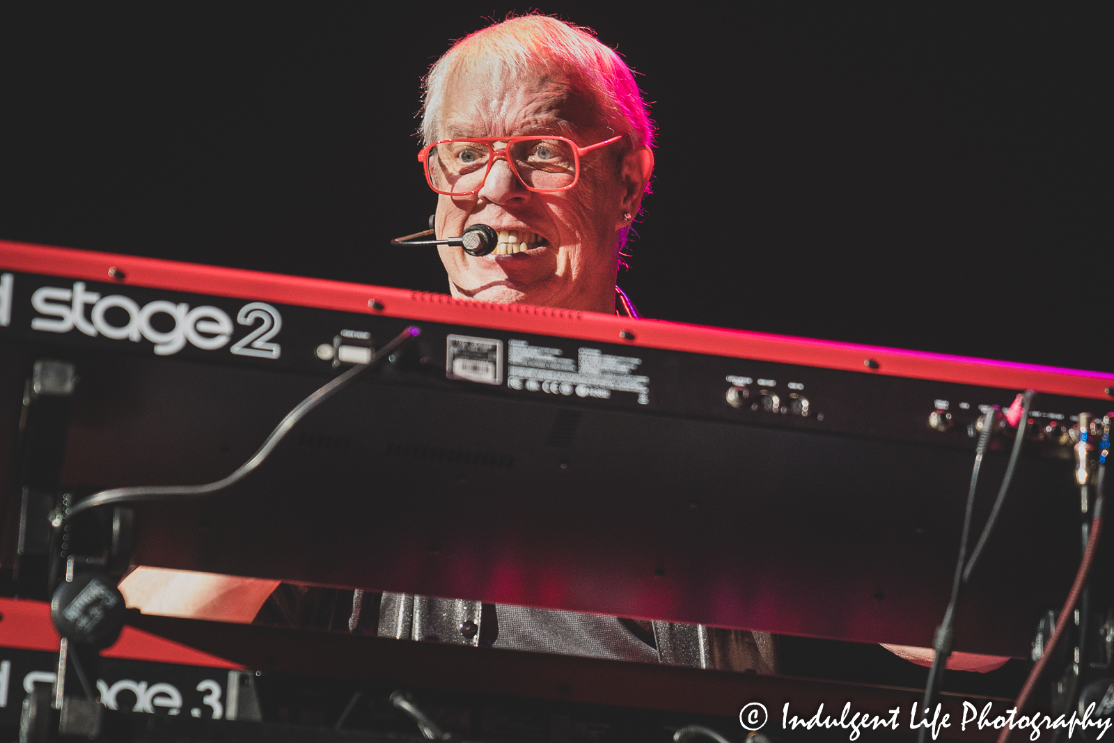 Shooting Star keyboard player Dennis Laffoon performing live in at Star Pavilion inside of Ameristar Casino in Kansas City, MO on April 9, 2022.