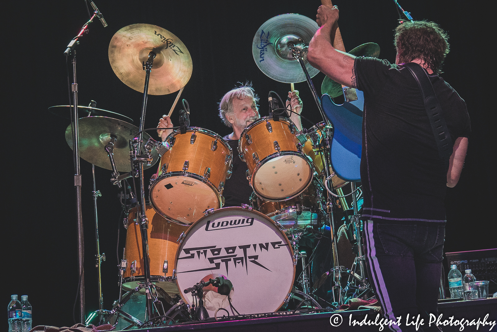 Shooting Star drummer Steve Thomas and lead singer Todd Pettygrove closing out their show with "Last Chance" at Ameristar Casino's Star Pavilion in Kansas City on April 9, 2022.
