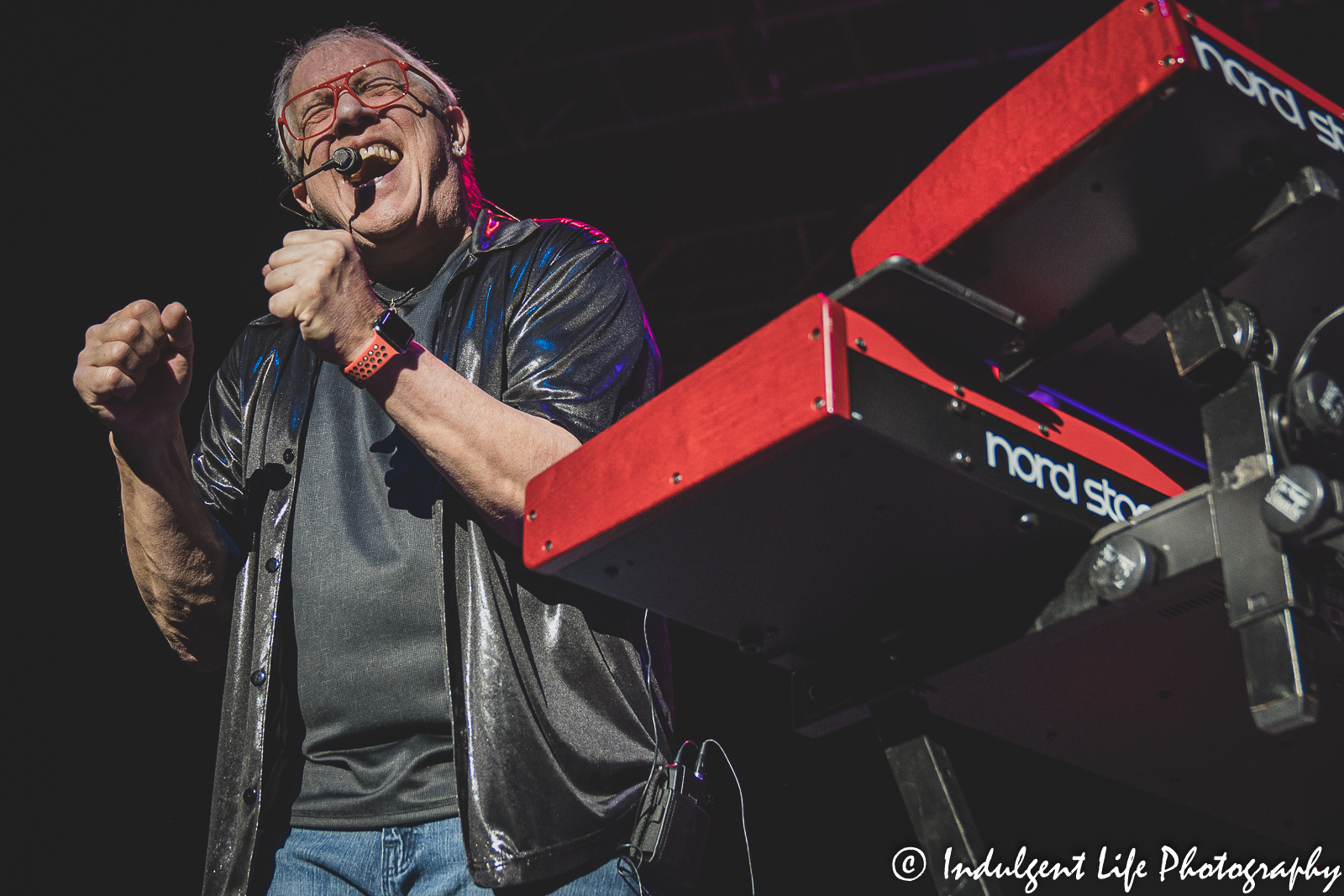 Keyboardist Dennis Laffoon of Shooting Star performing live at Ameristar Casino Hotel Kansas City on April 9, 2022.