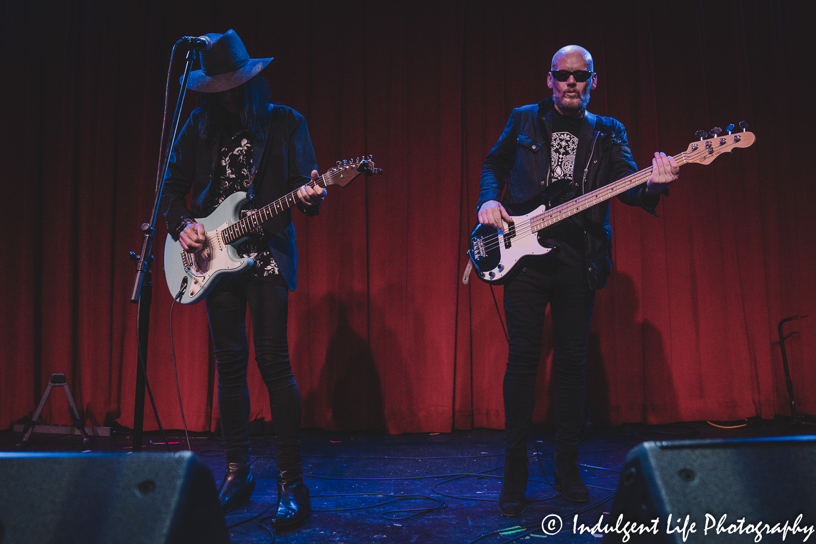 Frontman Jay Aston and bassist Peter Bugg Rizzo of Gene Loves Jezebal performing together at the recordBar in Kansas City, MO on May 26, 2022.