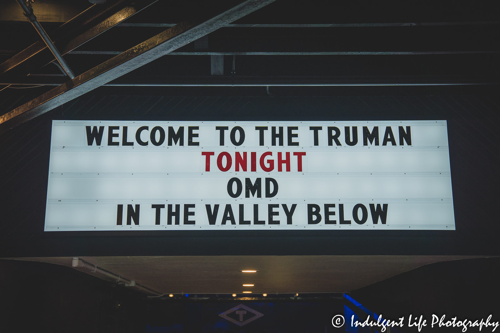 Marquee at The Truman in downtown Kansas City, MO featuring Orchestral Manoeuvres in the Dark on May 8, 2022.
