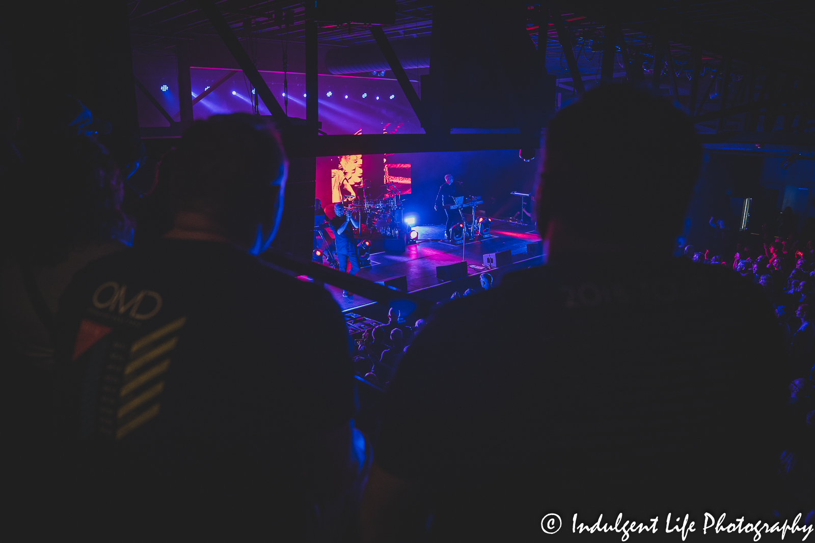 Fans watching OMD from the balcony perform at The Truman in downtown Kansas City, MO on May 8, 2022.