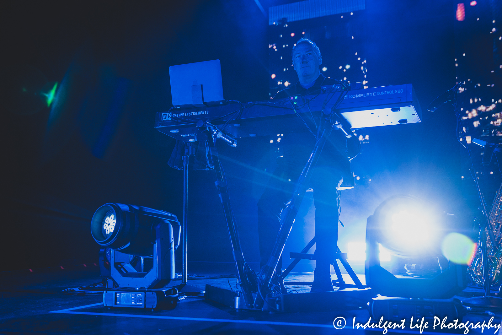 Keyboard player Martin Cooper of Orchestral Manoeuvres in the Dark playing live at The Truman in Kansas City, MO on May 8, 2022.