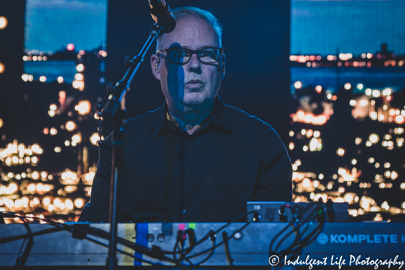 Keyboardist Paul Humphreys of Orchestral Manoeuvres in the Dark playing live at The Truman in Kansas City, MO on May 8, 2022.