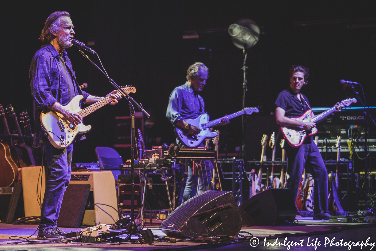 Jackson Browne live in concert with guitarists Greg Leisz and Mason Stoops at Music Hall in Kansas City, MO on June 7, 2022.