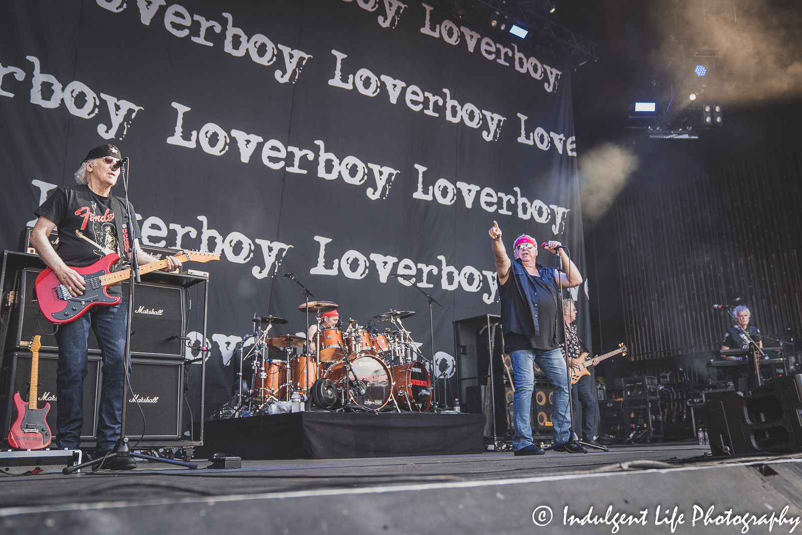 Canadian rock band Loverboy in concert on the "Live & UnZoomed" tour at Starlight Theatre in Kansas City, MO on June 14, 2022.