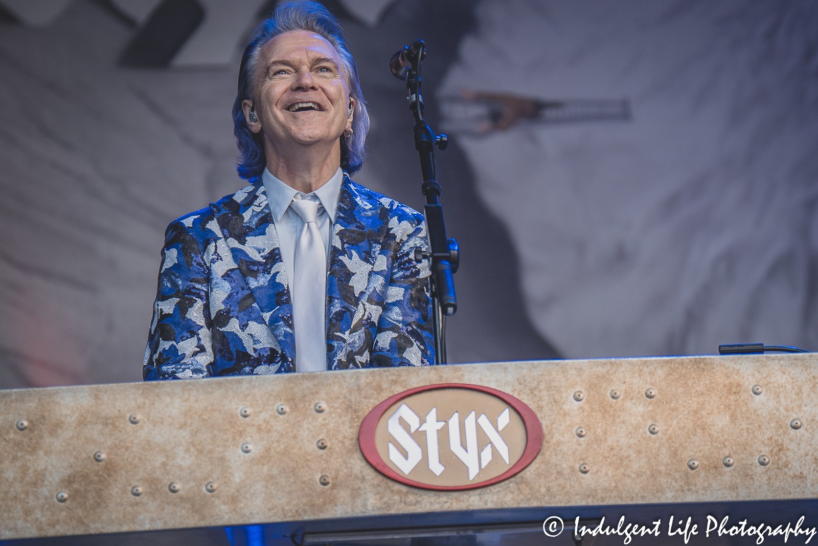 Styx frontman and keyboard player Lawrence Gowan performing live at Starlight Theatre in Kansas City, MO on June 14, 2022.