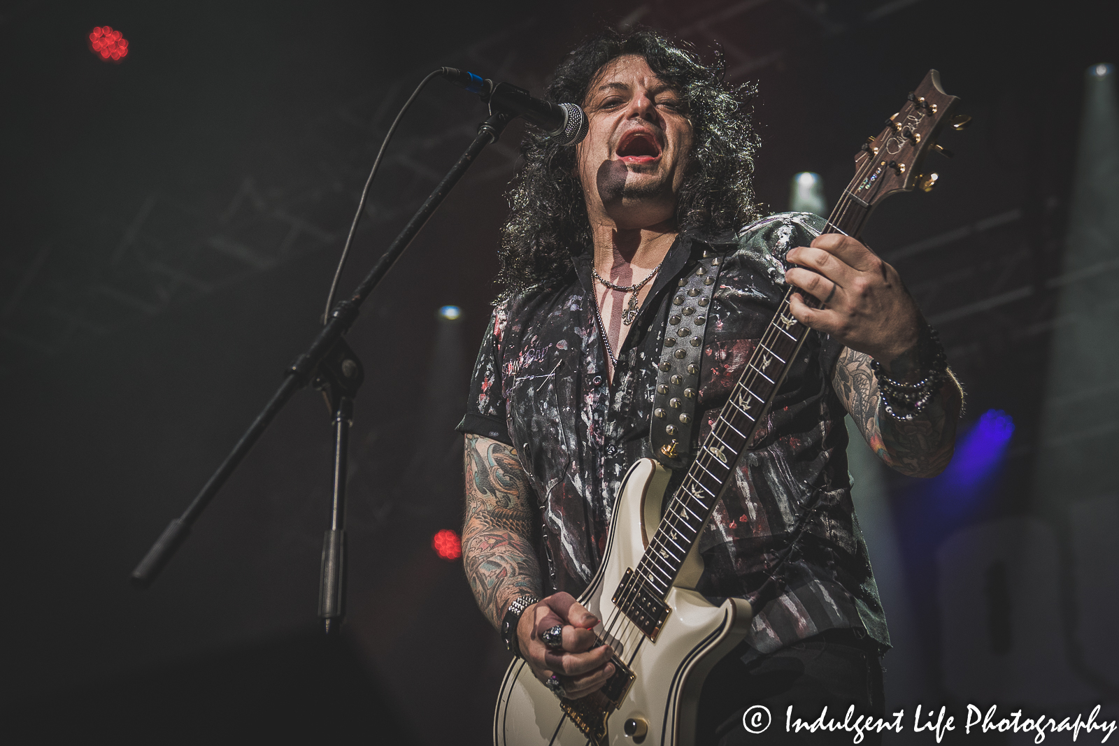 Quiet Riot guitarist Alex Grossi performing live in concert at Ameristar Casino's Star Pavilion in Kansas City, MO on July 29, 2022.