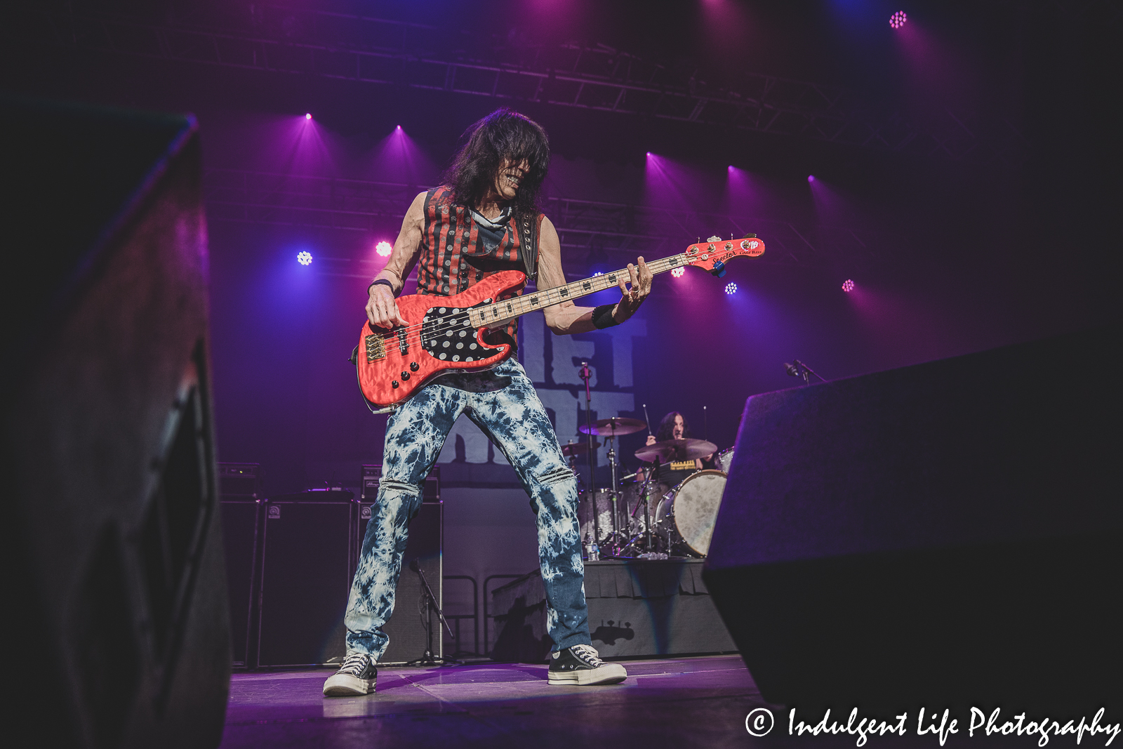 Quiet Riot band members Rudy Sarzo and Johnny Kelly live in concert together at Ameristar Casino in Kansas City, MO on July 29, 2022.