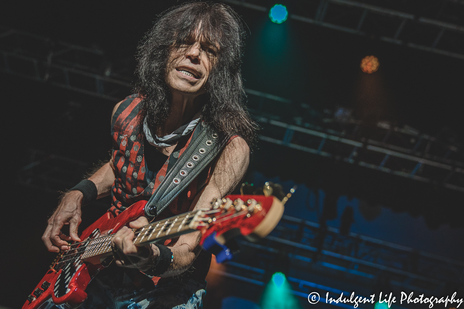 Quiet Riot bass guitarist Rudo Sarzo performing live at Ameristar Casino's Star Pavilion in Kansas City, MO on July 29, 2022.