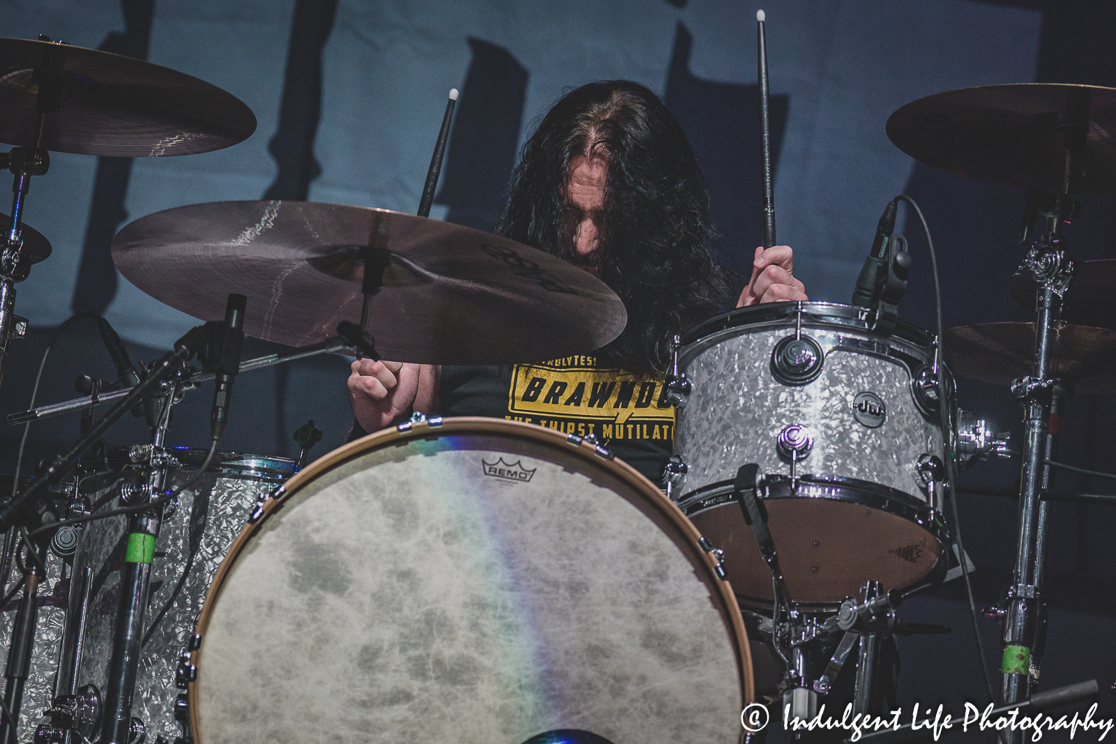 Quiet Riot drummer Johnny Kelly performing live in concert at Star Pavilion inside of Ameristar Casino in Kansas City, MO on July 29, 2022.