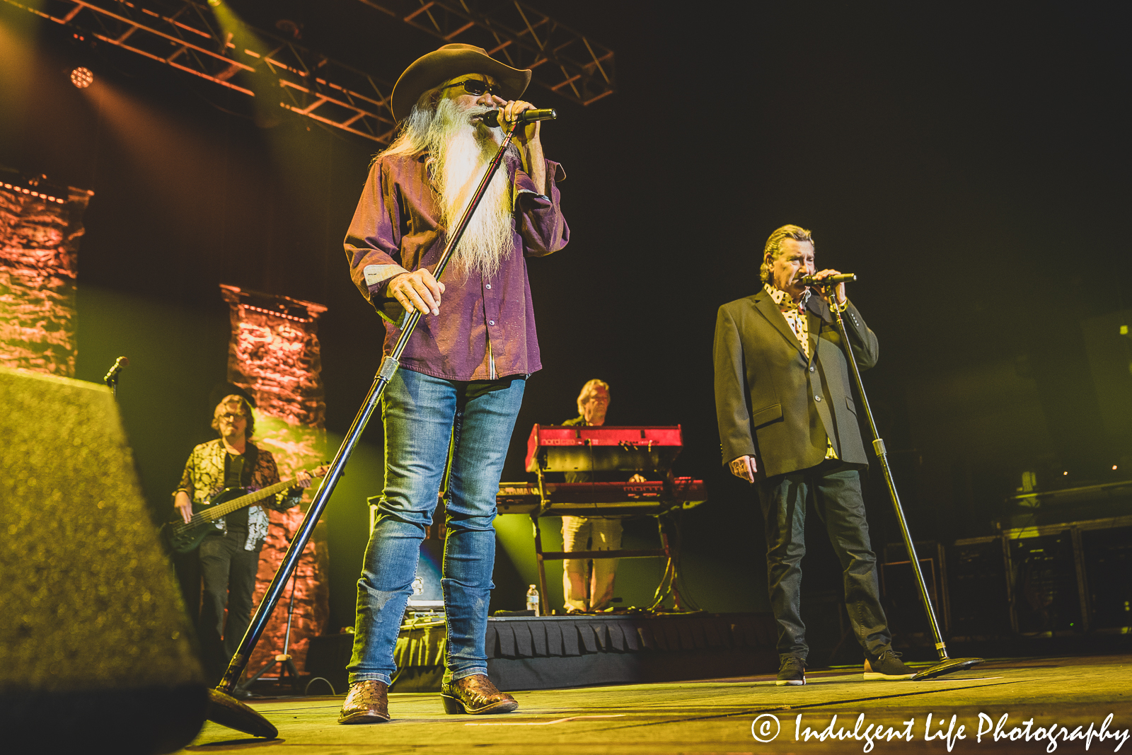 William Lee Golden and Richard Sterban of The Oak Ridge Boys performing live together at Ameristar Casino in Kansas City, MO on July 15, 2022.