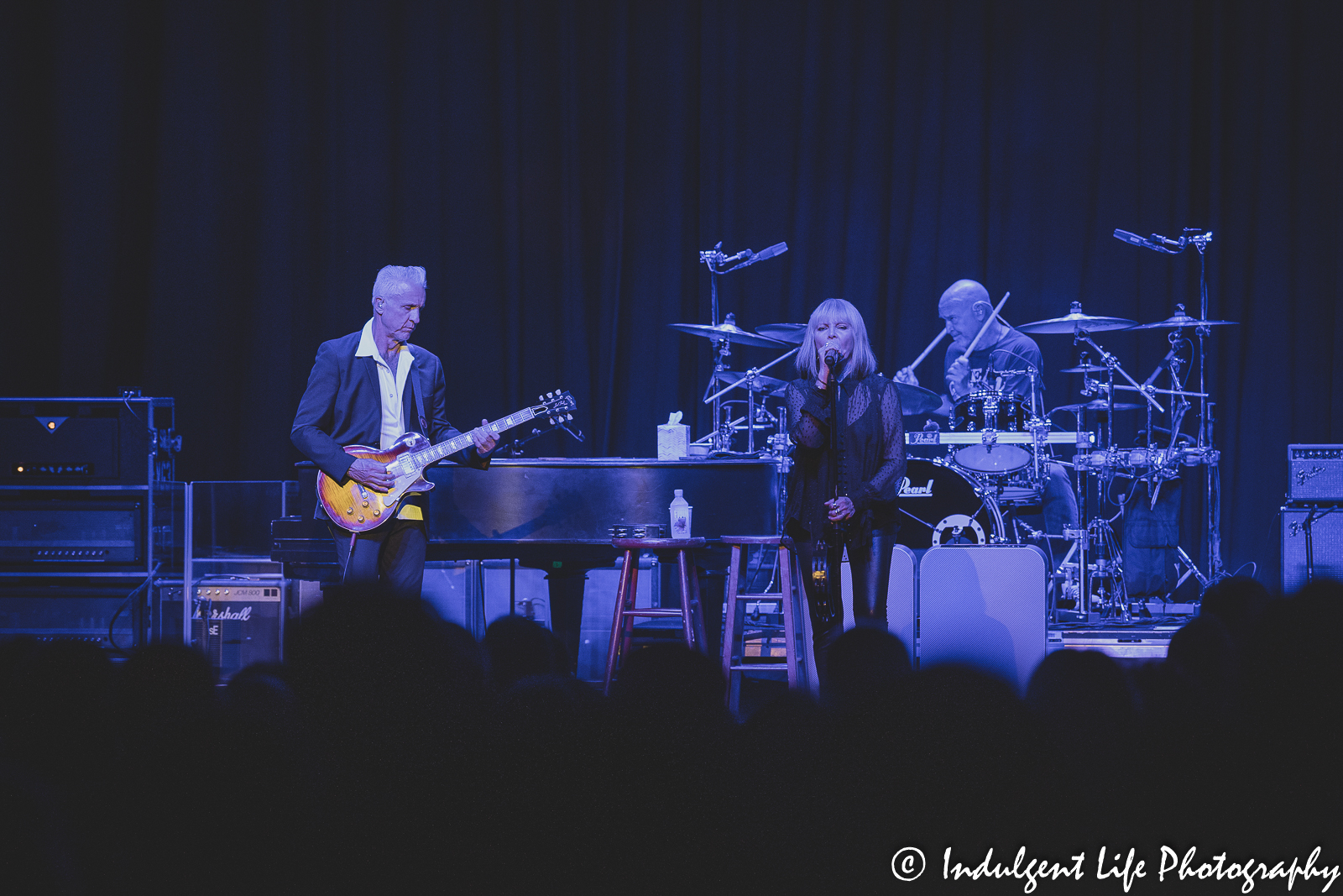 Pat Benatar & Neil Giraldo live in concert with drummer Chris Ralles at Uptown Theater in Kansas City, MO on August 2, 2022.