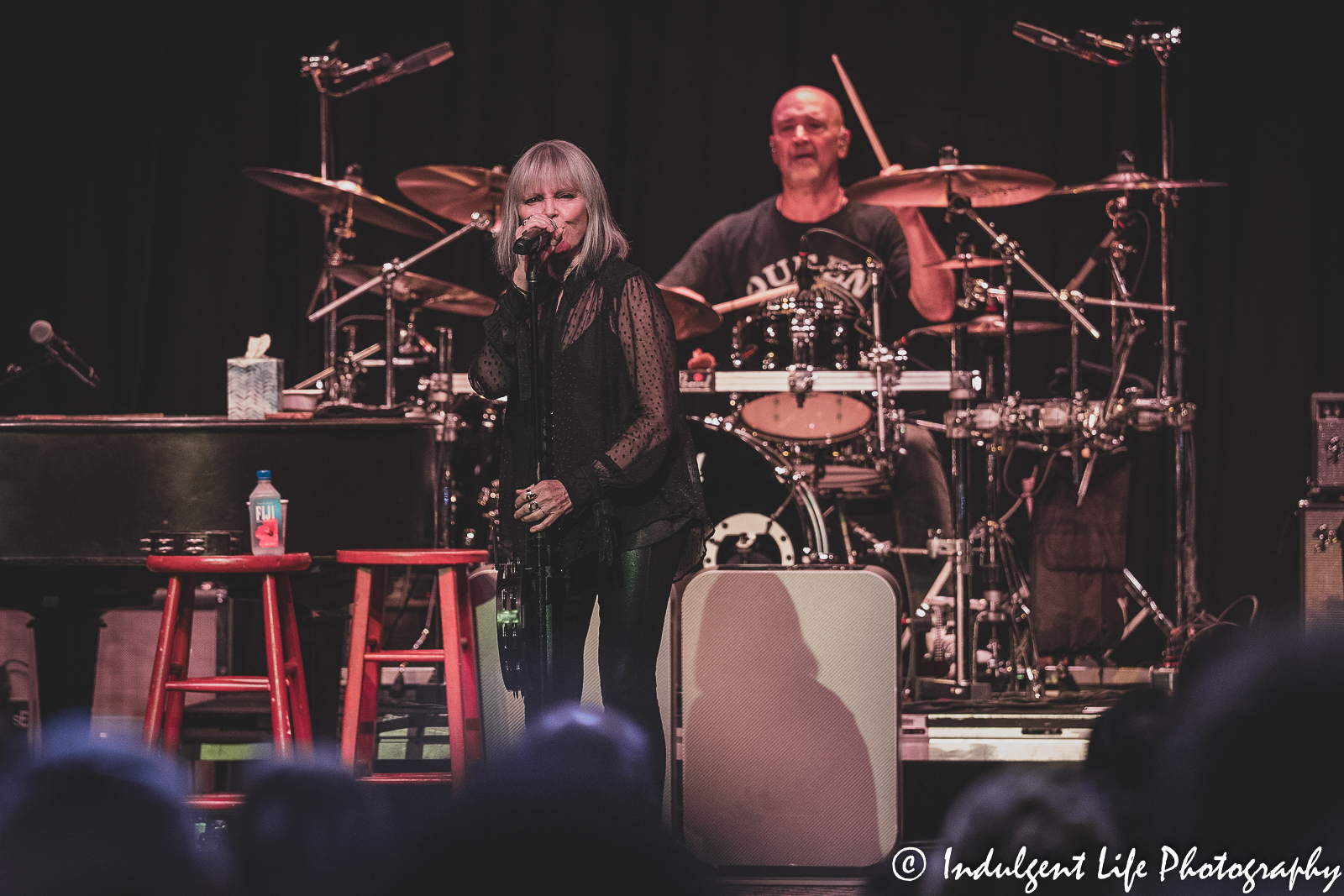 Pat Benatar live in concert together with drummer Chris Ralles at Uptown Theater in Kansas City, MO on August 2, 2022.