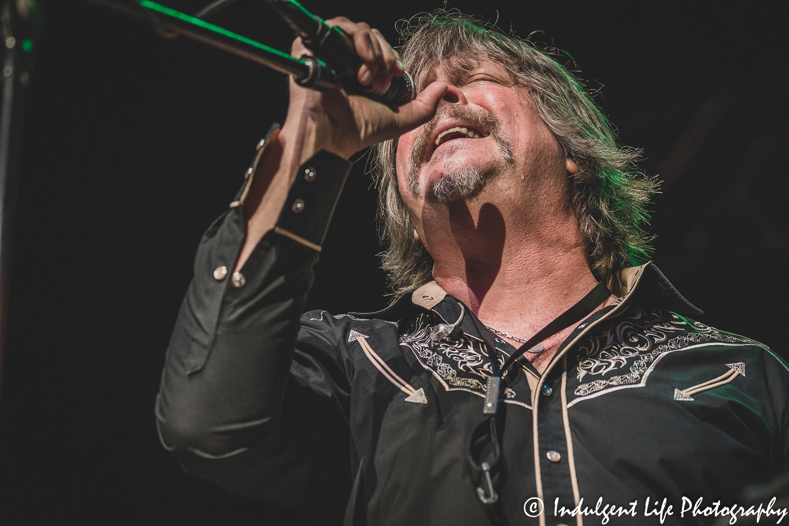The Marshall Tucker Band member Marcus James Henderson performing live at Ameristar Casino's Star Pavilion in Kansas City, MO on October 28, 2022.