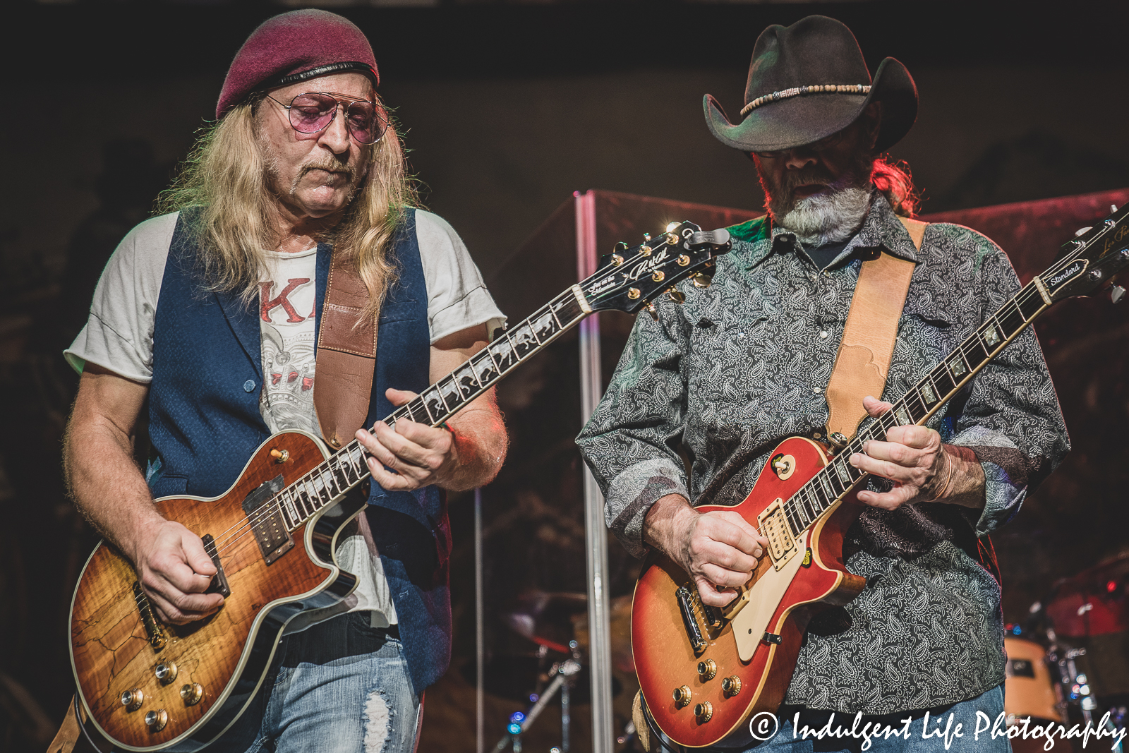 Guitarists Chris Hicks and Rick Willis of The Marshall Tucker Band performing together at Ameristar Casino in Kansas City, MO on October 28, 2022.