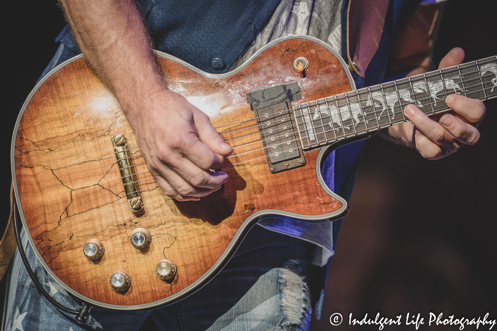 Guitar of The Marshall Tucker Band member Chris Hicks as he performed live at Ameristar Casino Hotel Kansas City on October 28, 2022.
