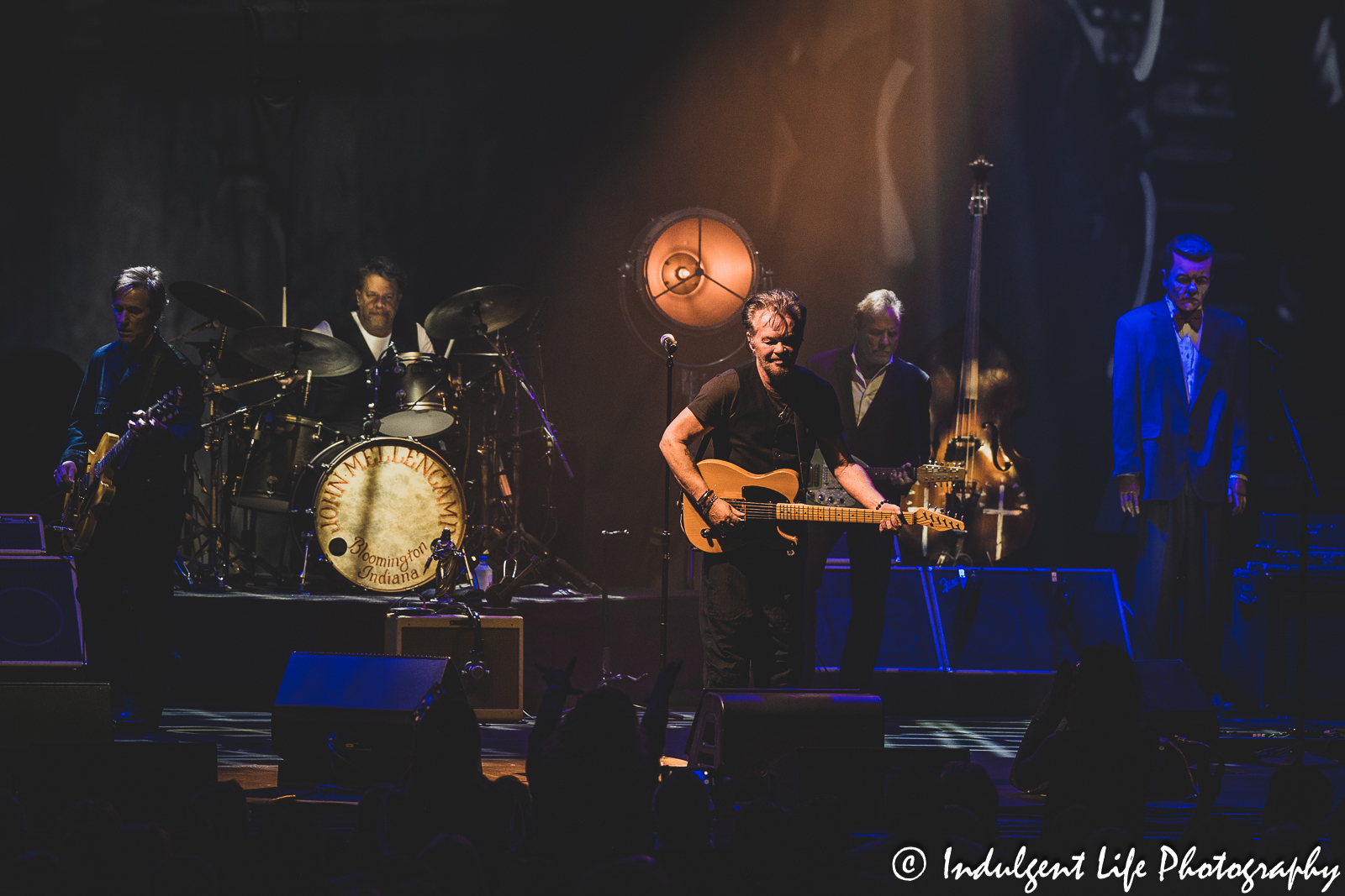 John Mellencamp performing live with guitarist Andy York, drummer Andy Clark and guitarist Mike Wachic at The Midland Theatre in downtown Kansas City, MO on April 4, 2023.