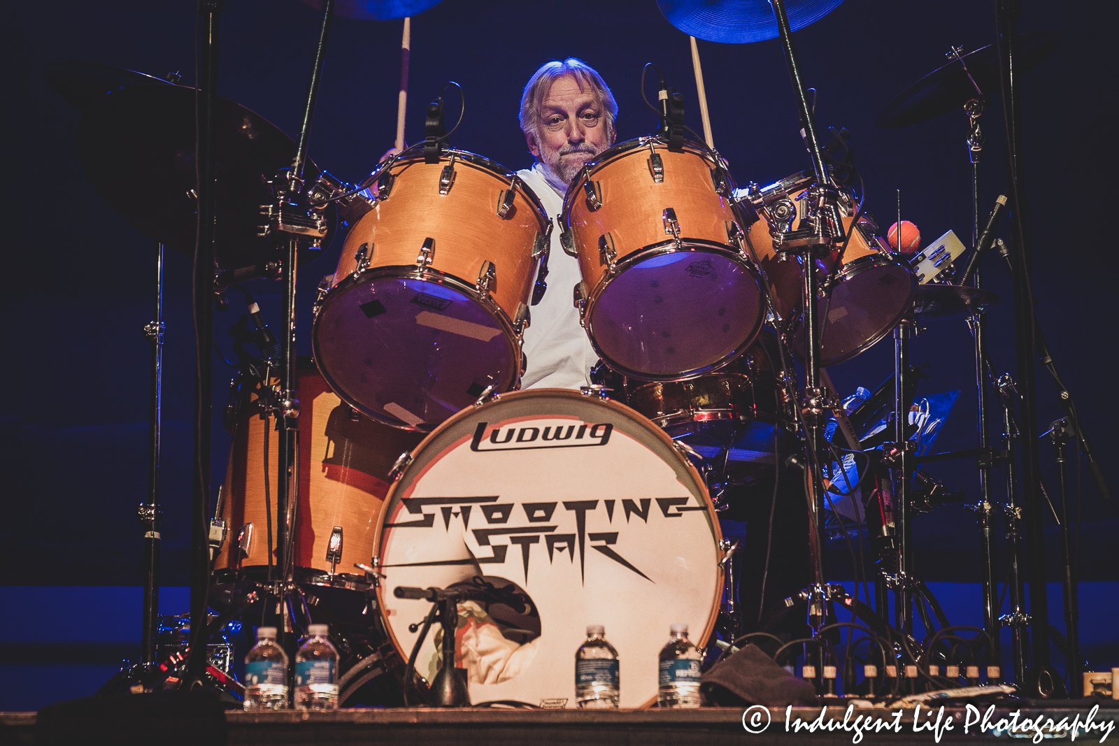 Founding member and drummer Steve Thomas of Shooting Star performing live in concert at Ameristar Casino in Kansas City, MO on March 18, 2023.