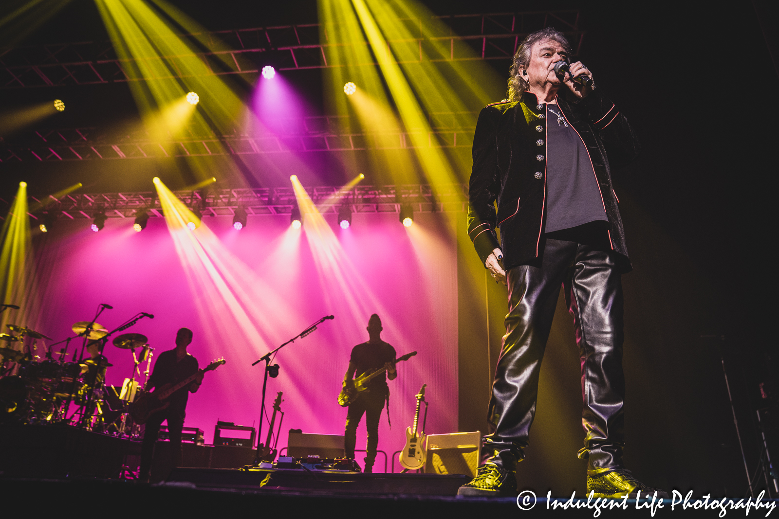 Lead vocalist Russell Hitchcock of soft rock duo Air Supply singing "Even the Nights Are Better" in concert at Ameristar Casino's Star Pavilion in Kansas City, MO on May 5, 2023.