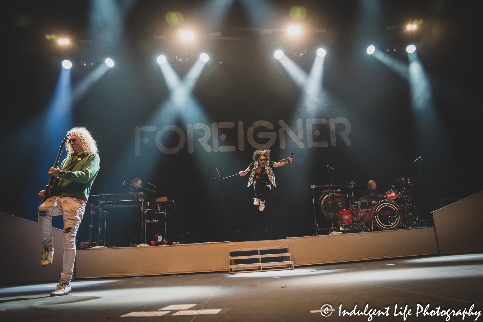 Foreigner opening its show at Hartman Arena in Park City, KS on April 30, 2023.