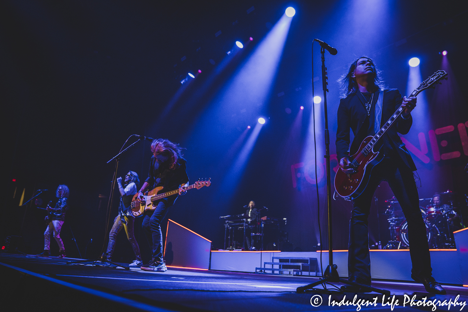 Foreigner live in concert at Landon Arena inside of Stormont Vail Events Center in Topeka, KS performing "Head Games" on May 2, 2023.