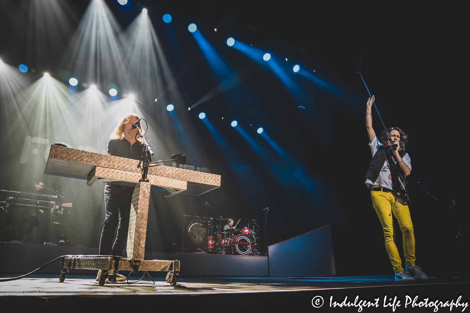 Foreigner performing "Cold as Ice" live in concert at Landon Arena inside of Stormont Vail Events Center in Topeka, KS on May 2, 2023.