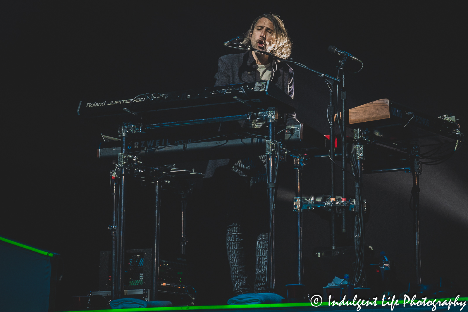 Foreigner keyboard player Michael Bluestin performing live in concert at Landon Arena inside of Stormont Vail Events Center in Topeka, KS on May 2, 2023.