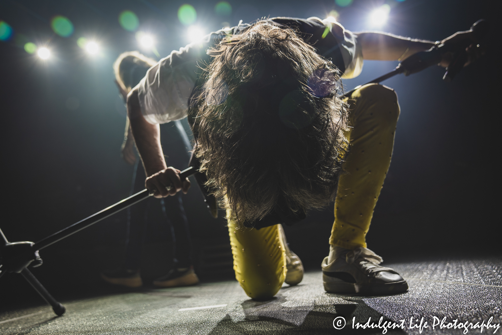 Foreigner frontman Kelly Hansen performing "Cold as Ice" at Landon Arena inside of Stormont Vail Events Center in Topeka, KS on May 2, 2023.