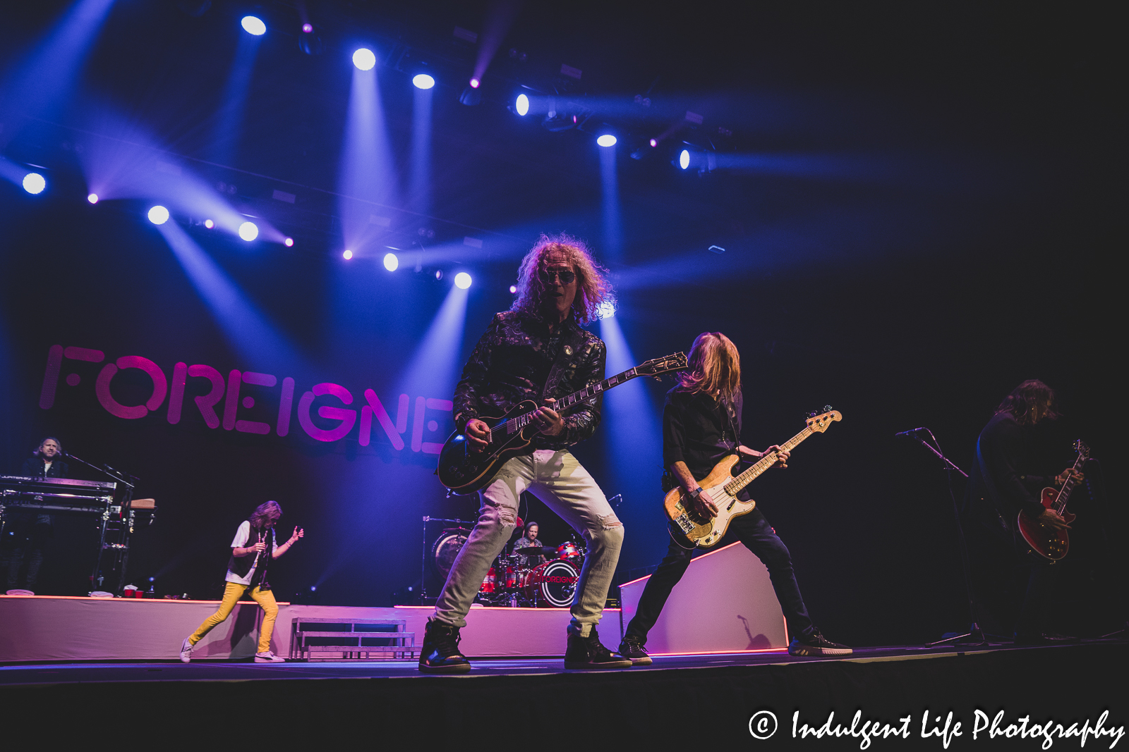 Foreigner performing "Head Games" live in concert at Landon Arena inside of Stormont Vail Events Center in Topeka, KS on May 2, 2023.