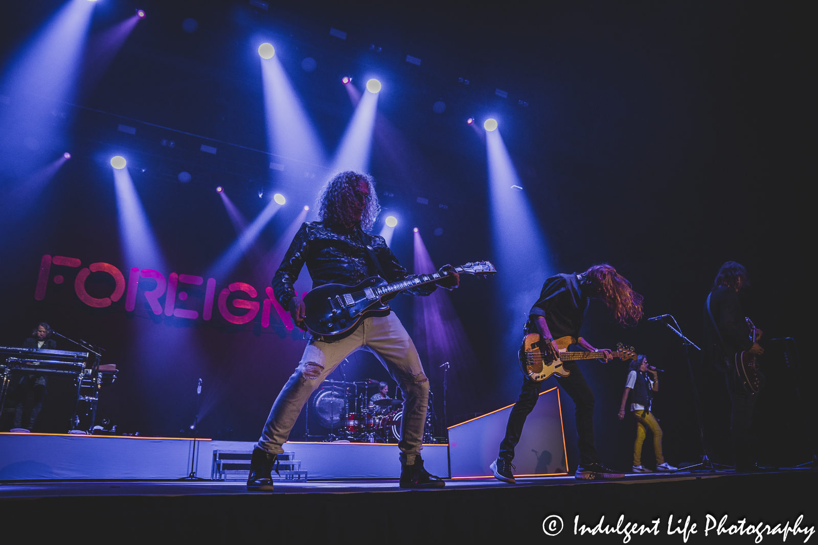 Foreigner live in concert performing "Head Games" at Landon Arena inside of Stormont Vail Events Center in Topeka, KS on May 2, 2023.