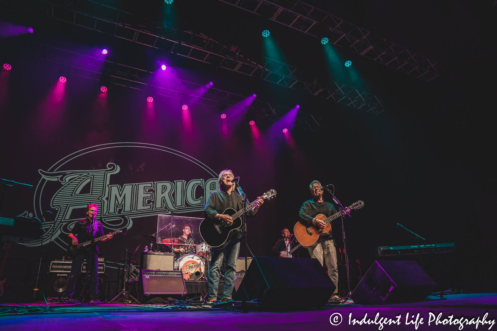 Star Pavilion live concert at Ameristar Casino in Kansas City, MO featuring folk rock group America on June 2, 2023.
