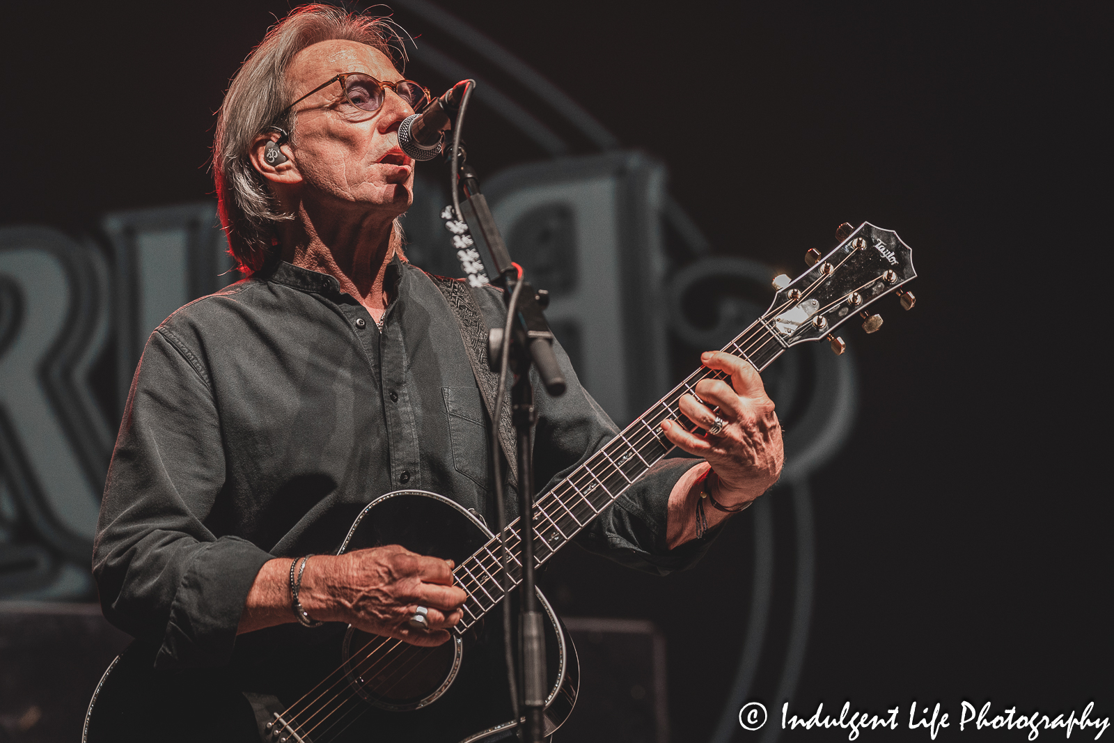 Dewey Bunnell of folk rock band America live in concert at Star Pavilion inside of Ameristar Casino Hotel Kansas City on June 2, 2023.