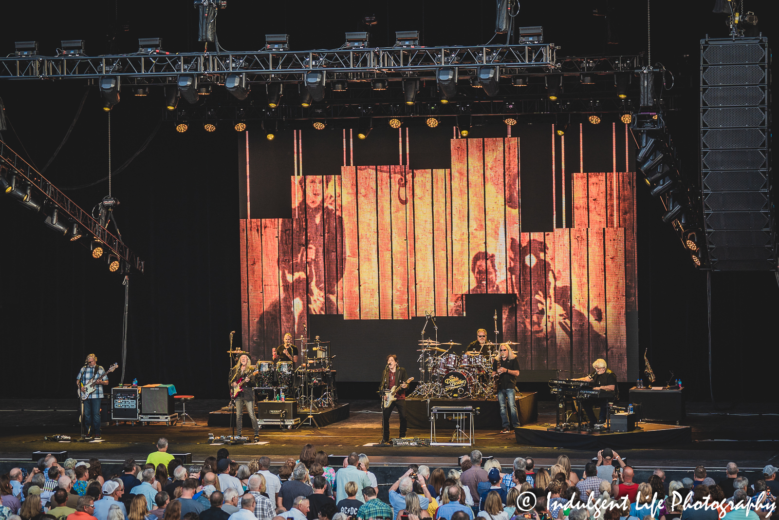 The Doobie Brothers opening its 50th Anniversary concert at Starlight Theatre in Kansas City, MO on June 14, 2023.