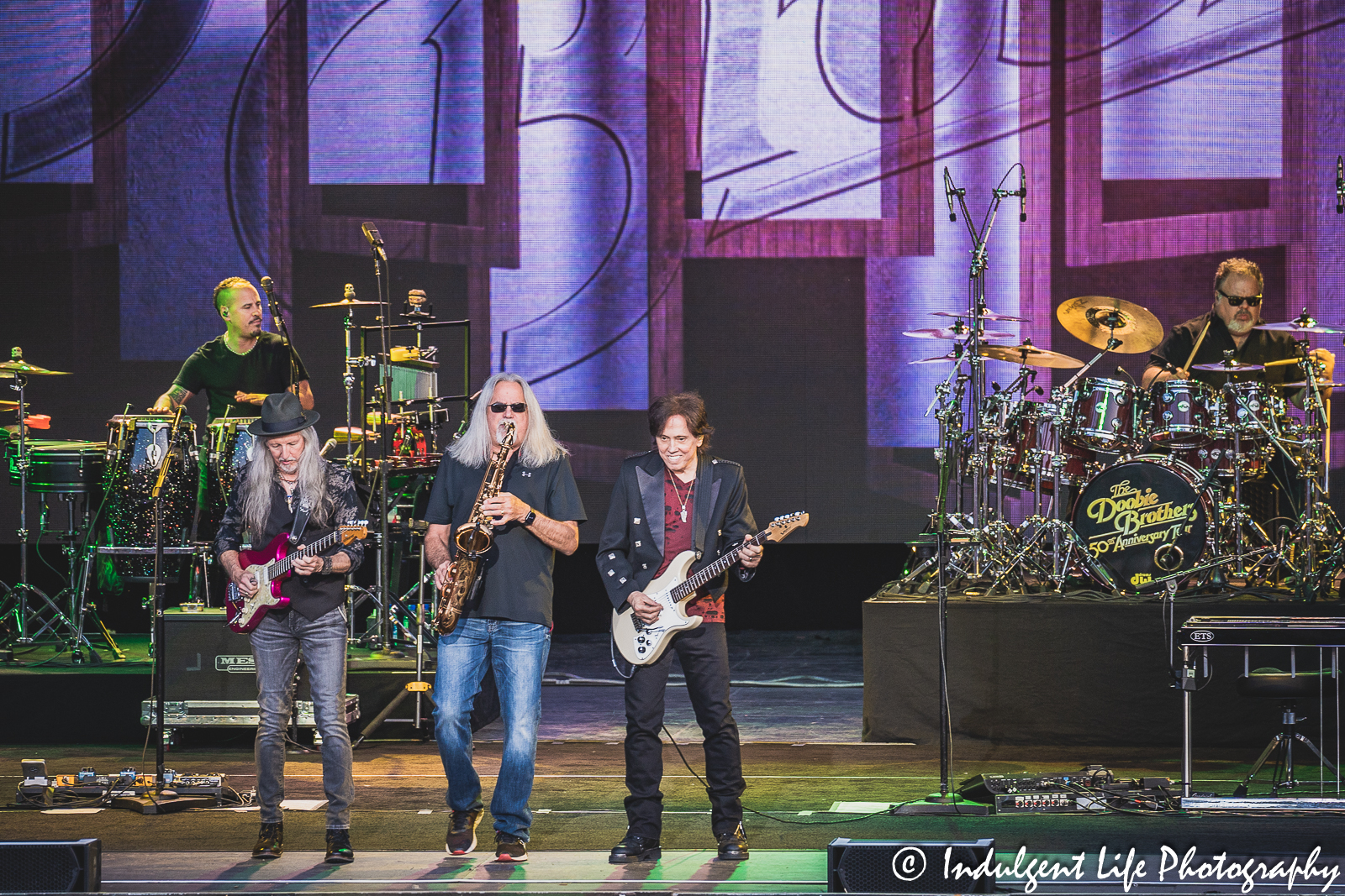 Live concert performance featuring The Doobie Brothers at Starlight Theatre in Kansas City, MO on June 14, 2023.