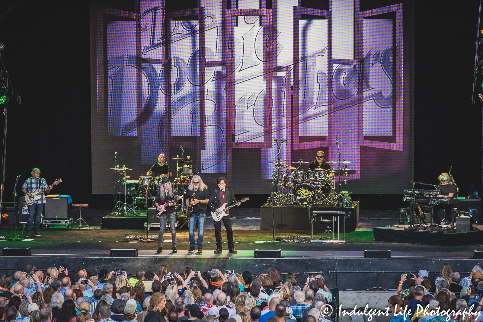 The Doobie Brothers live in concert on its 50th Anniversary tour at Starlight Theatre in Kansas City, MO on June 14, 2023.