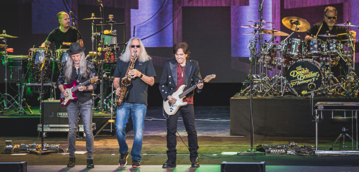 The Doobie Brothers performed live in concert on its 50th Anniversary tour at Starlight Theatre in Kansas City, MO on June 14, 2023.