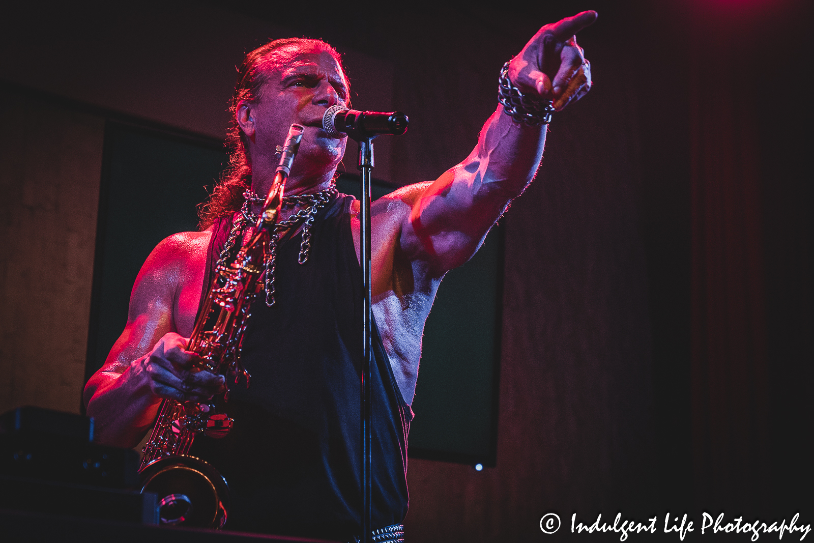 Sax player Tim Cappello performing live in concert at the recordBar in Kansas City, MO on June 15, 2023.