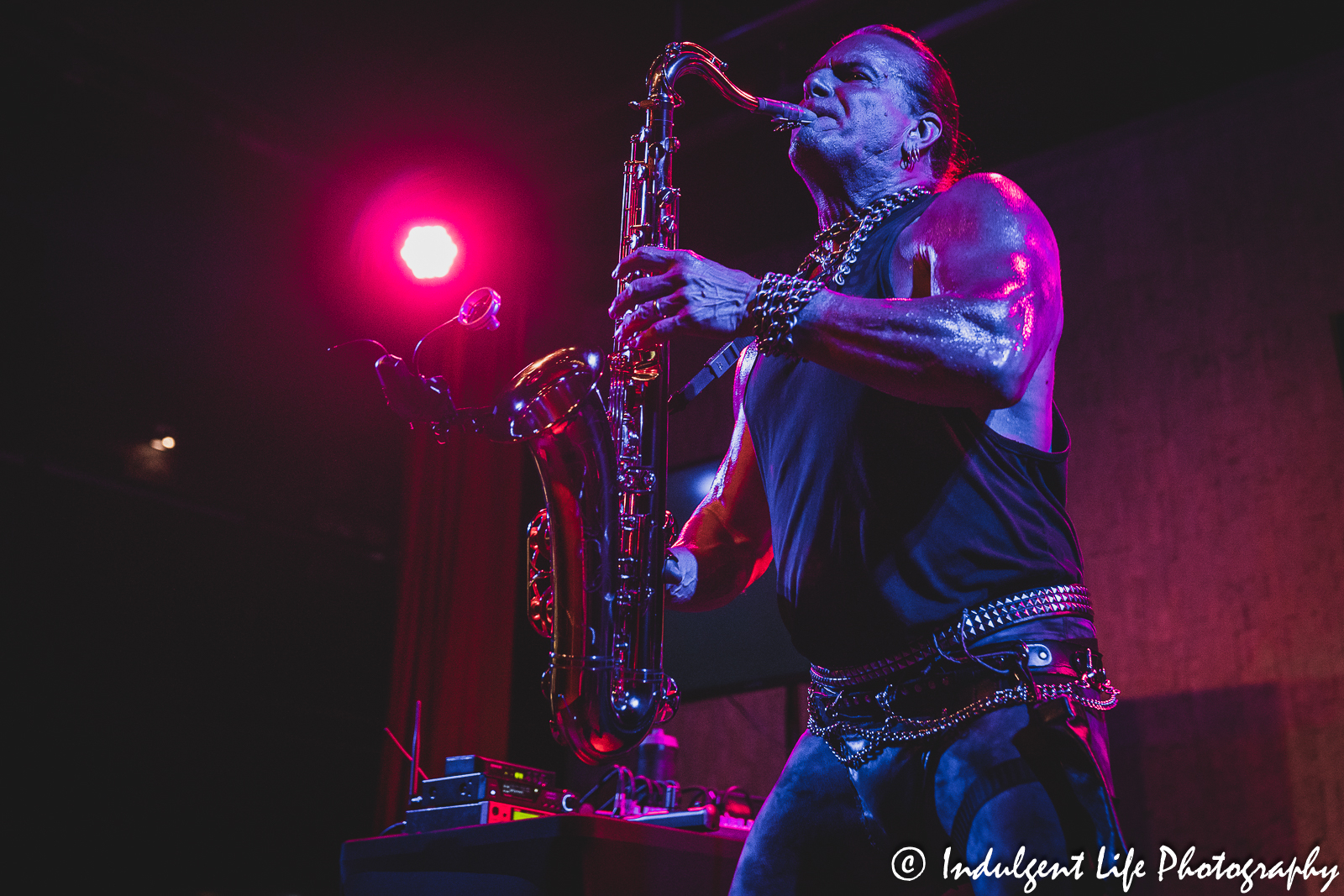 Tim Cappello playing the saxophone live at the recordBar in downtown Kansas City, MO on June 15, 2023.