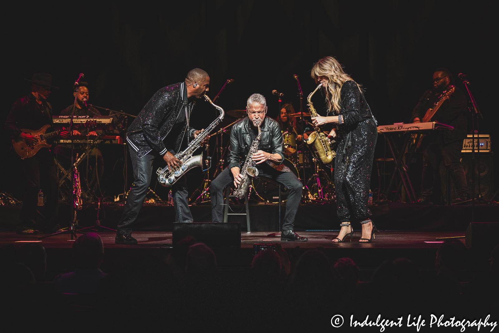 Dave Koz & Friends—Candy Dulfer and Eric Darius—live in concert at Kauffman Center for the Performing Arts in downtown Kansas City, MO on July 15, 2023.
