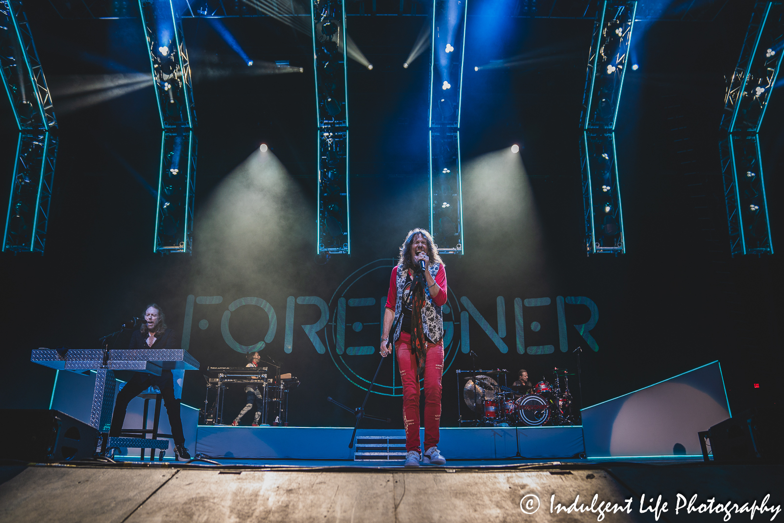Kansas City live concert performance at Starlight Theatre featuring Foreigner on "The Historic Farewell Tour" at Starlight Theatre in Kansas City, MO on July 18, 2023.