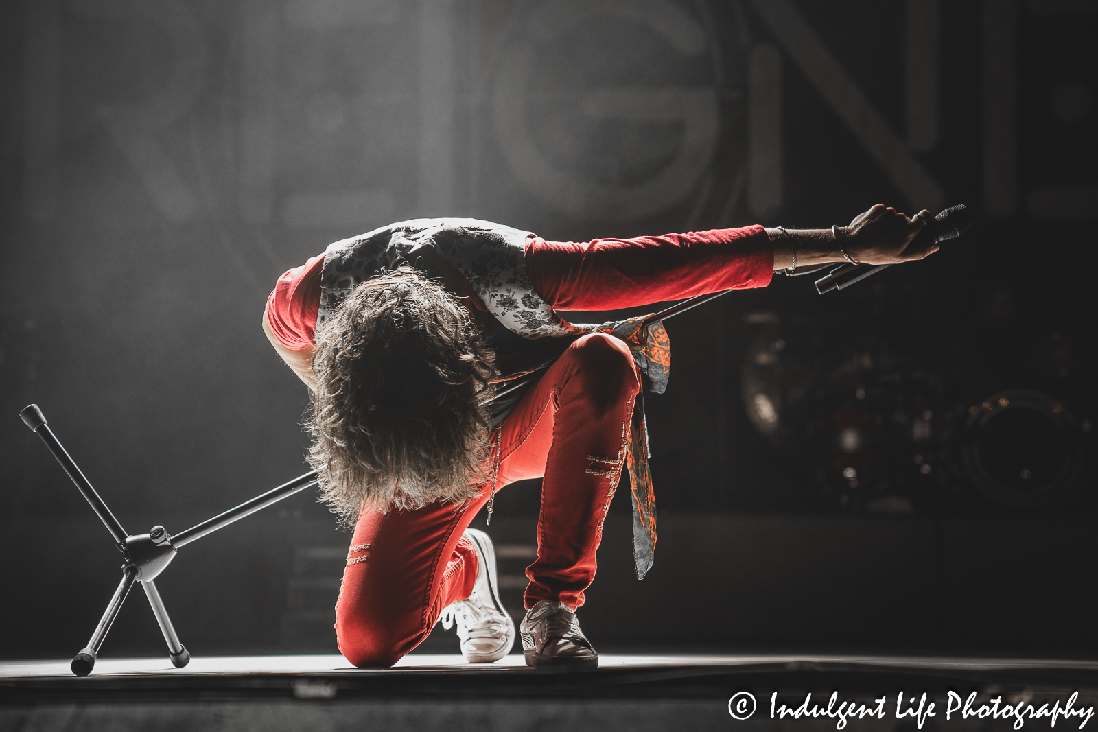 Foreigner frontman Kelly Hansen performing live in concert during "The Historic Farewell Tour" at Starlight Theatre in Kansas City, Mo on July 18, 2023.