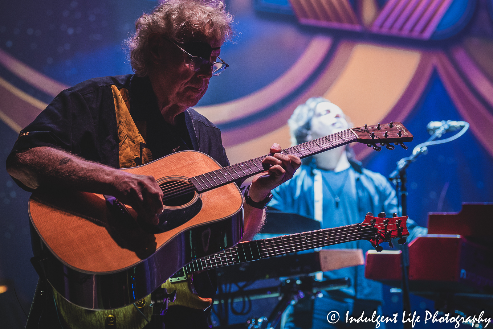 Founding member and guitarist Rich Williams of Kansas performing live with keyboard player Tom Brislin at The Midland in Kansas City, MO on July 27, 2023.