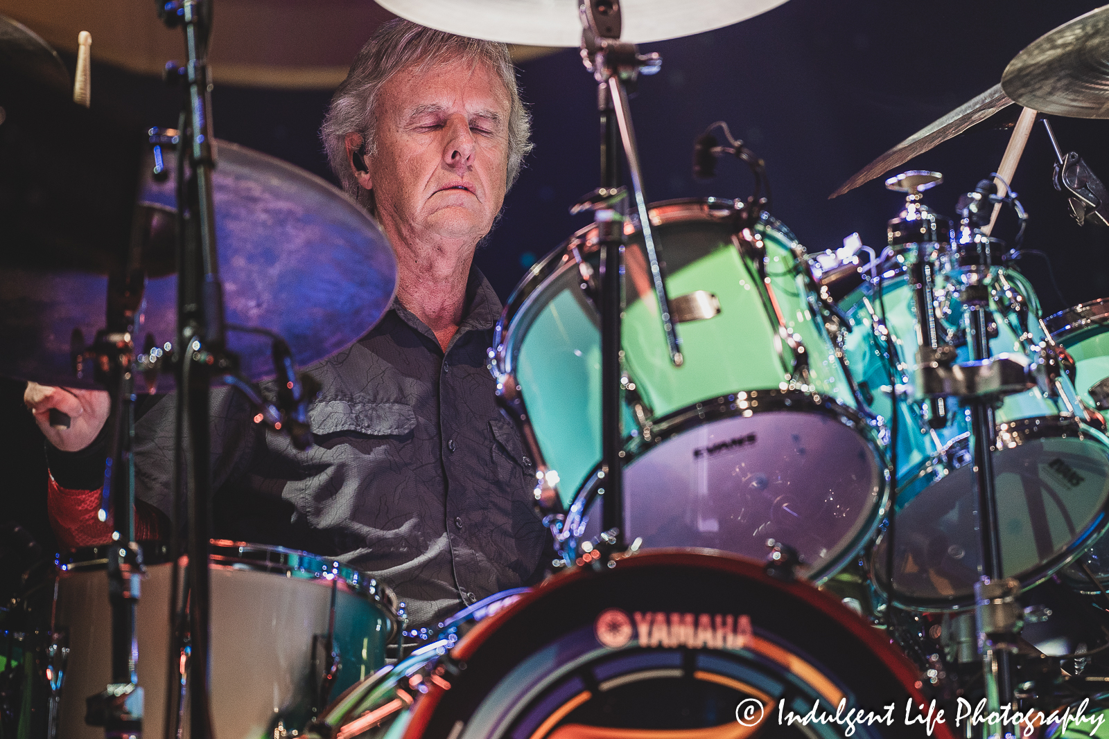 Founding member and drummer Phil Ehart of Kansas live in concert at The Midland in downtown Kansas City, MO on July 27, 2023.