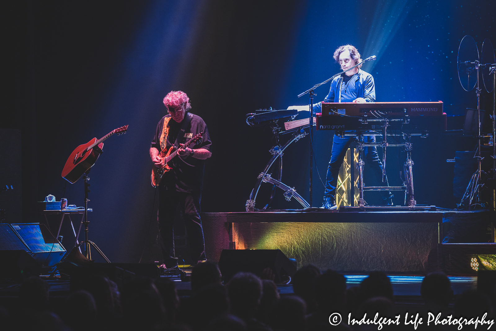 Kansas founding member and guitarist Rich Williams performing with keyboard player Tom Brislin at The Midland in Kansas City, MO on July 27, 2023.